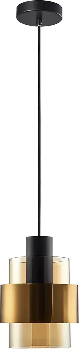 Freelight Hanglamp Chiasso 1 Lichts Ø14cm - Zwart/Goud