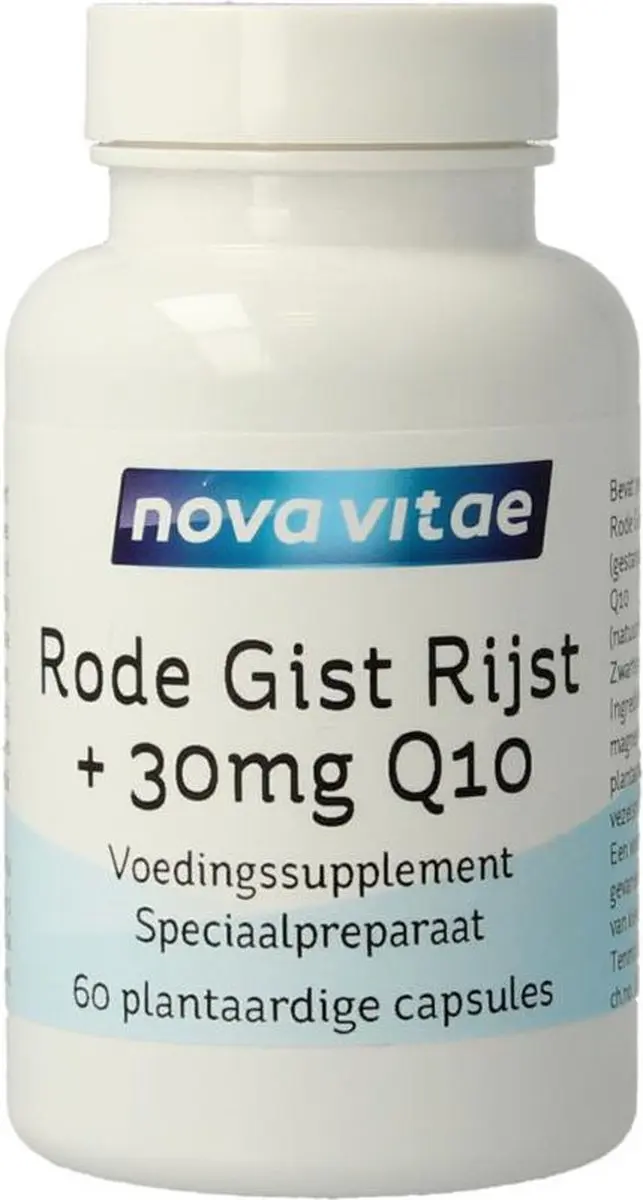 Nova Vitae Rode Gist Rijst 60 Capsules - 30mg Q10