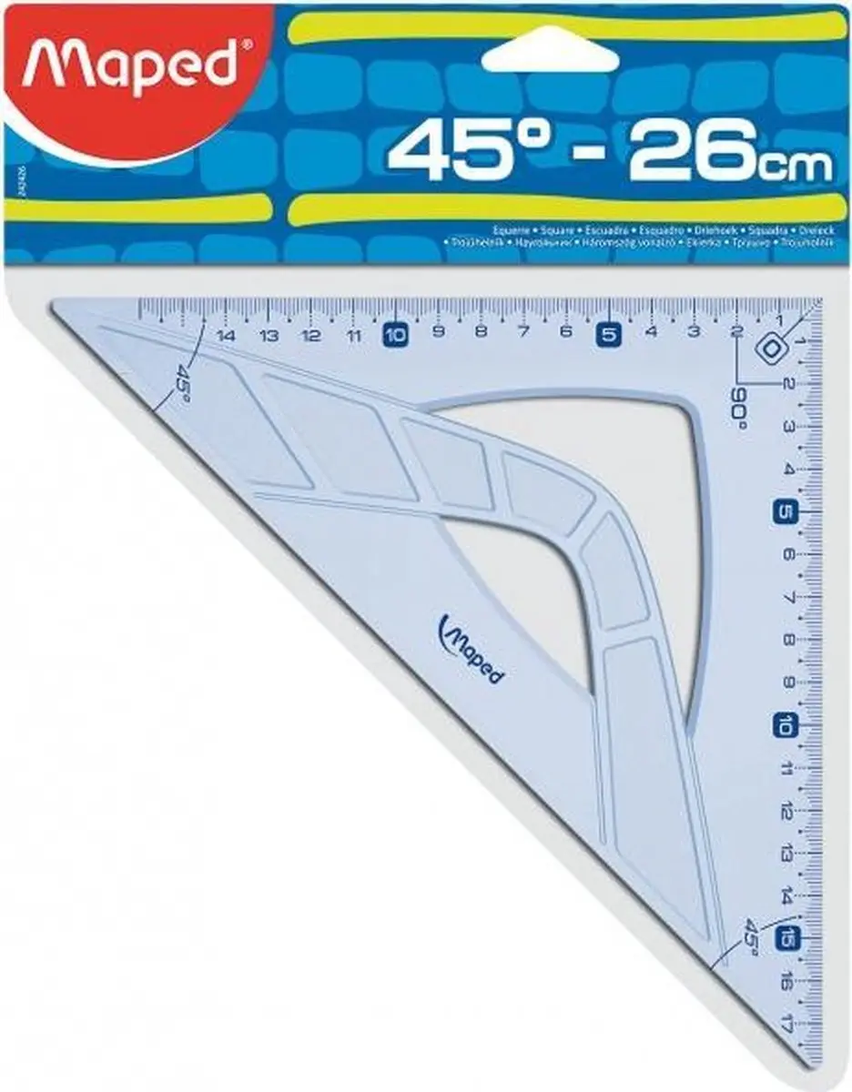 Maped Geometric Winkelhaak 26cm - 45° - Meerkleurig