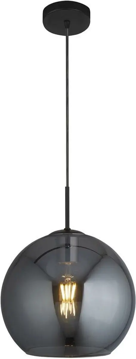 Searchlight Oldham Hanglamp 1-lichts - Smoke/Zwart