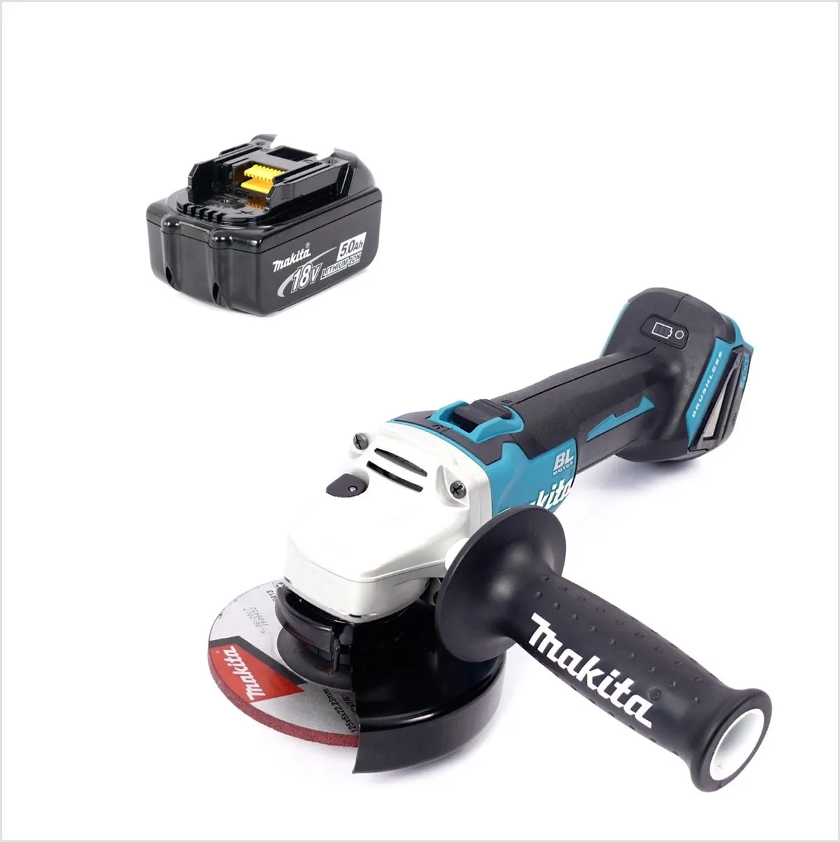 Makita DGA 504 T1 Haakse Slijper 18V - 125mm - 1x 5,0Ah Accu