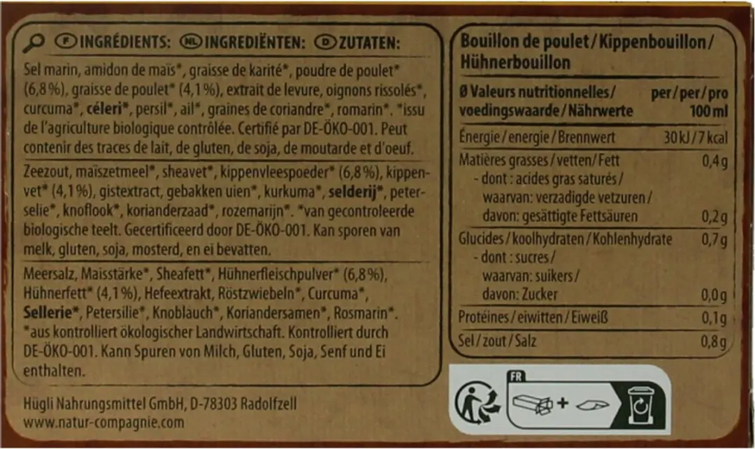Natur Compagnie Kippenbouillon Bio 88g
