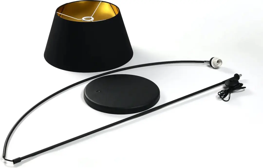 Lindby Booglamp 1 Licht E27 - 15W - Zwart/Goud