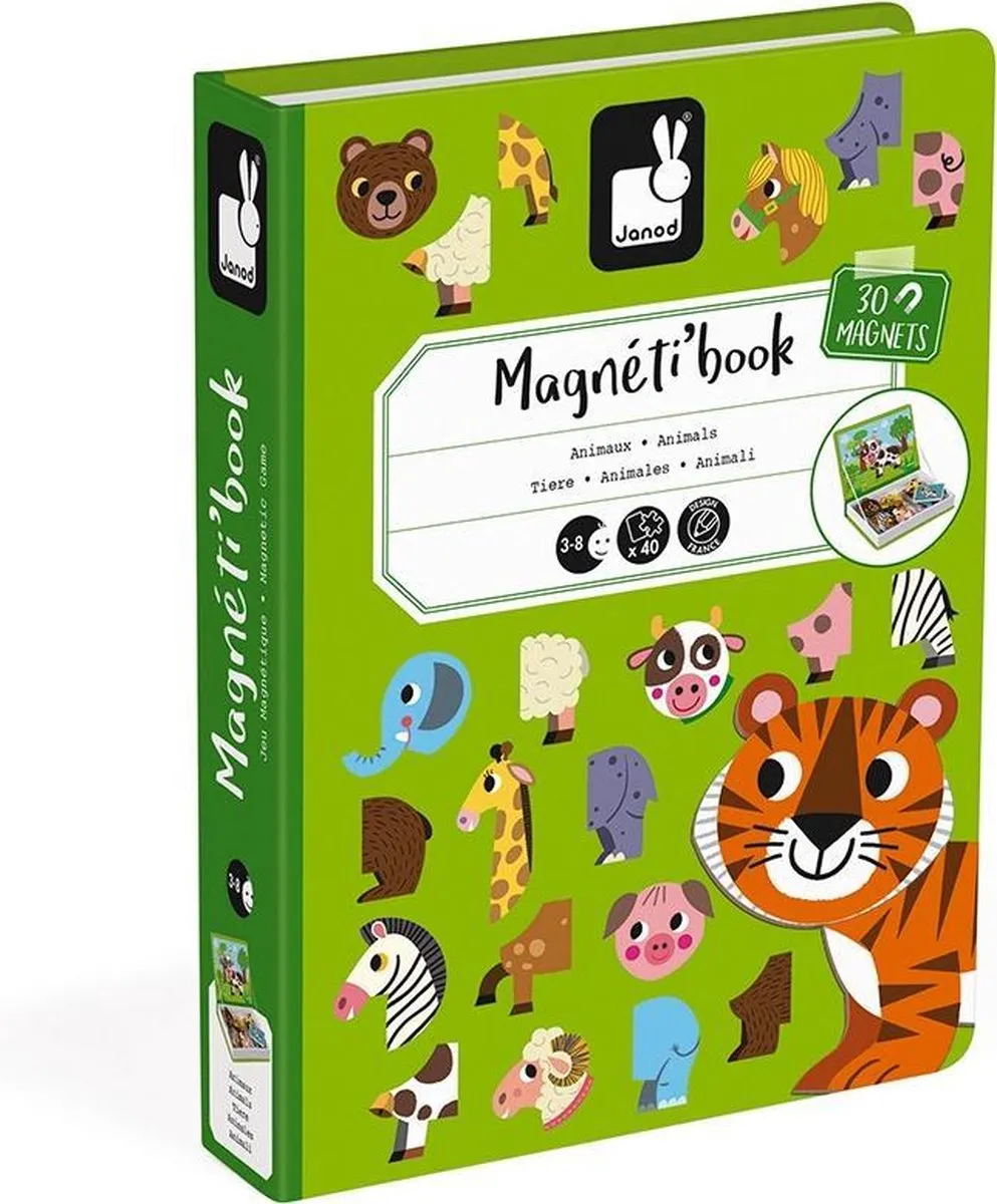 Janod Magnetibook Dieren 7218 - Educatief Speelgoed 30 Magneten - afbeelding 6 van 6