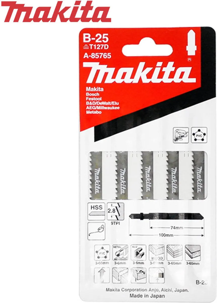 Makita Decoupeerzaagblad T127D 74mm - 5 Stuks
