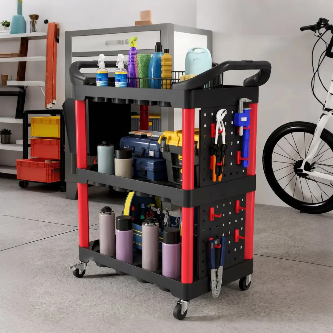 Homcom Gereedschapswagen - 27-delig - Zwart/Rood
