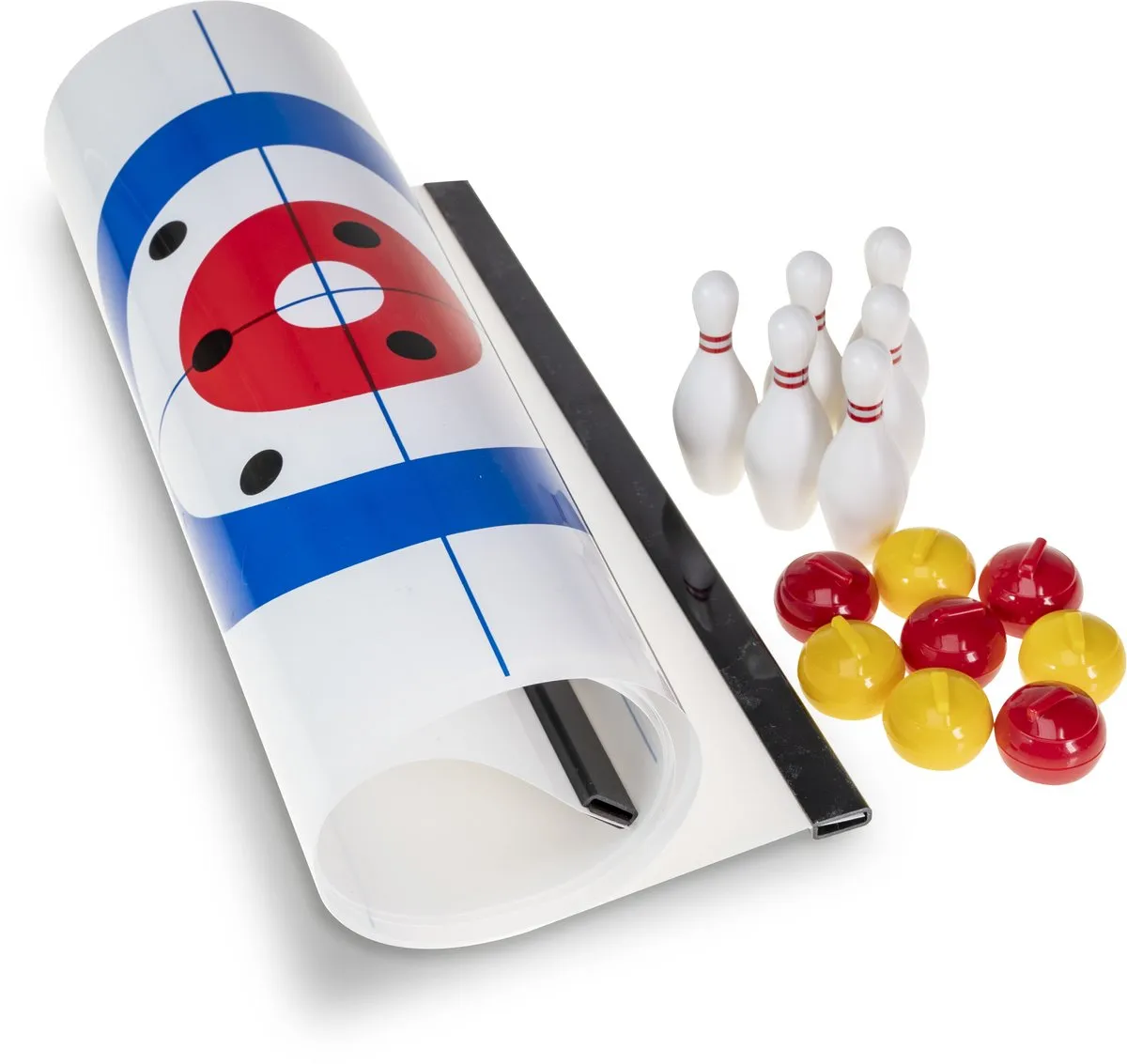 Tactic Curling/Bowling 2in1 Table Top Game 58883 - 8 Stenen & 6 Kegels