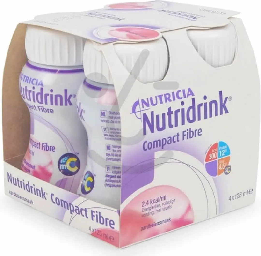 Nutridrink Compact Fibre Aardbei 4x125ml
