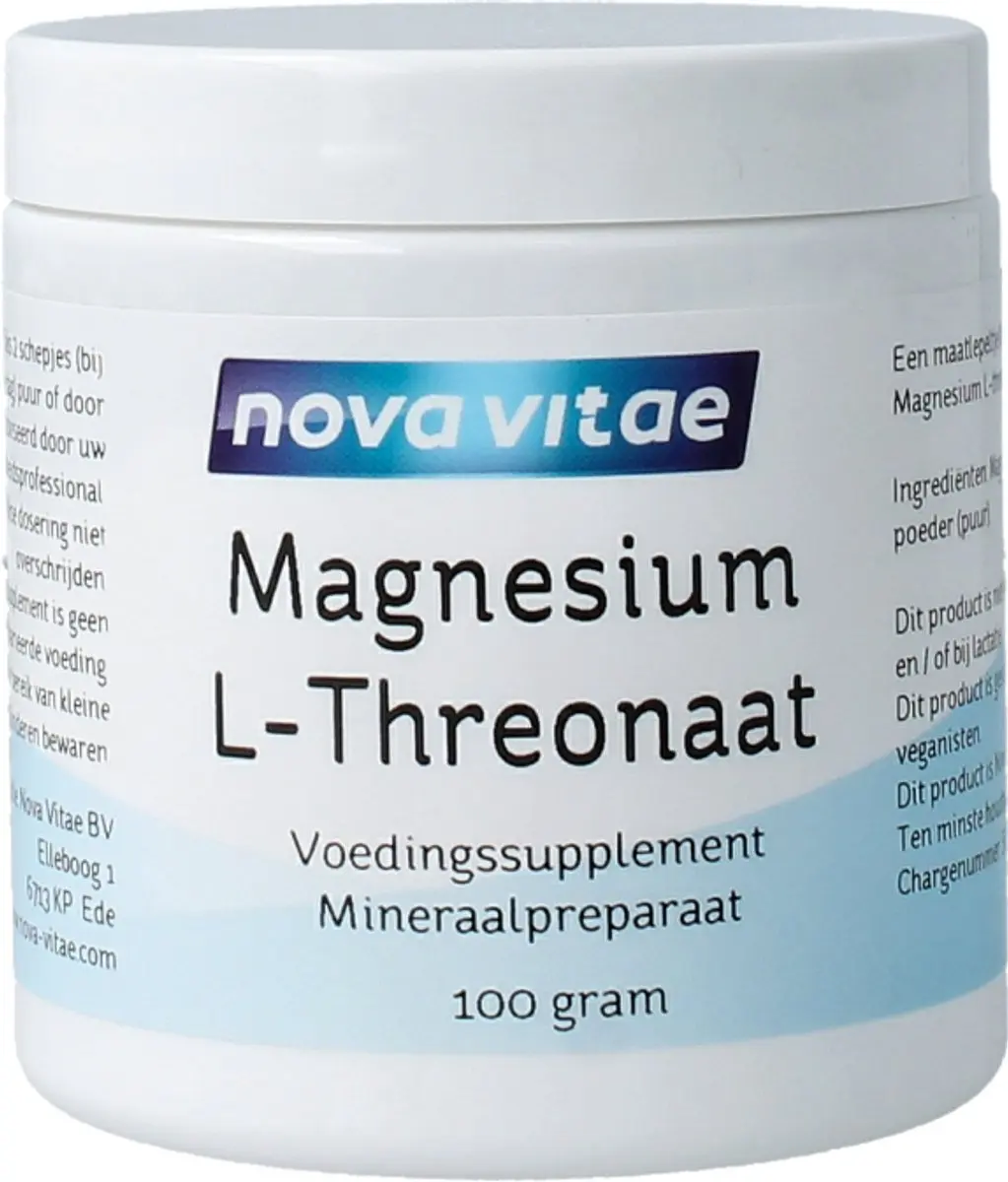 Nova Vitae Magnesium L-threonaat 100g - 200 Capsules