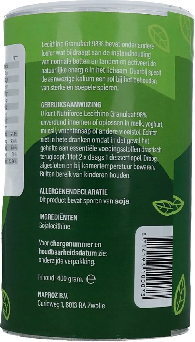 Naproz Lecithine 400g - afbeelding 6 van 6