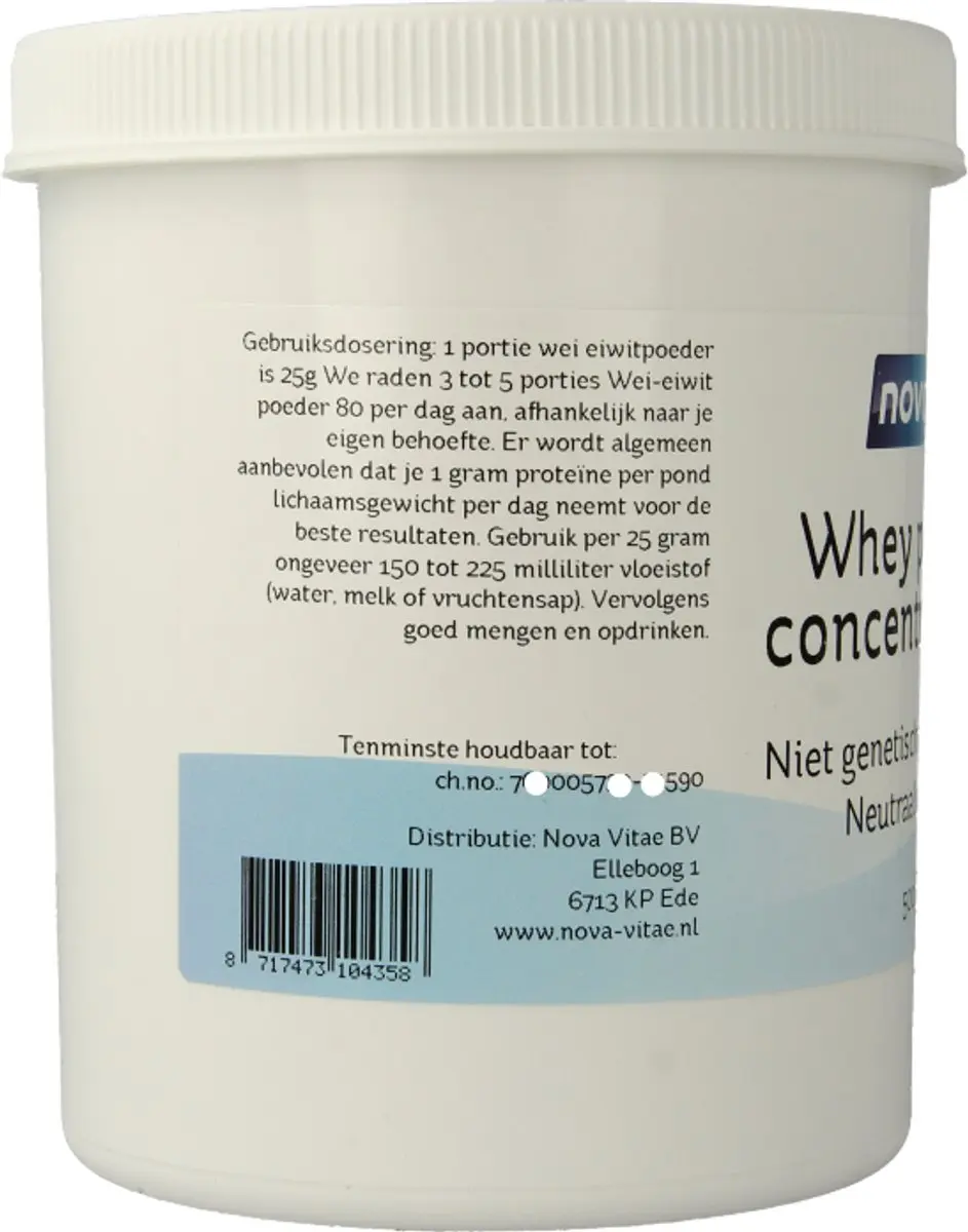 Nova Vitae Whey Proteïne Concentraat 80% 500g