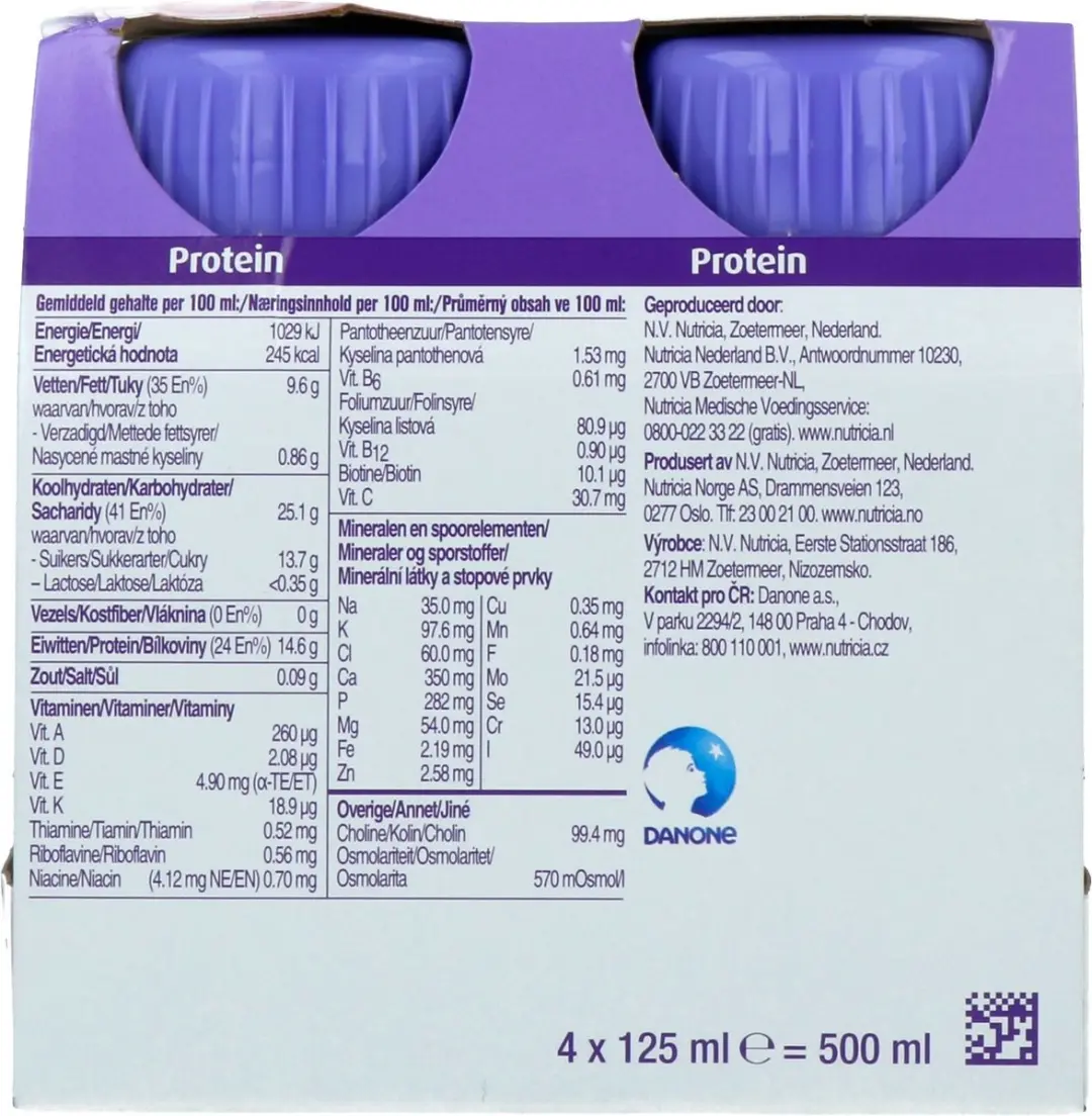 Nutridrink Compact Proteïne Aardbei Shake - 4x125ml