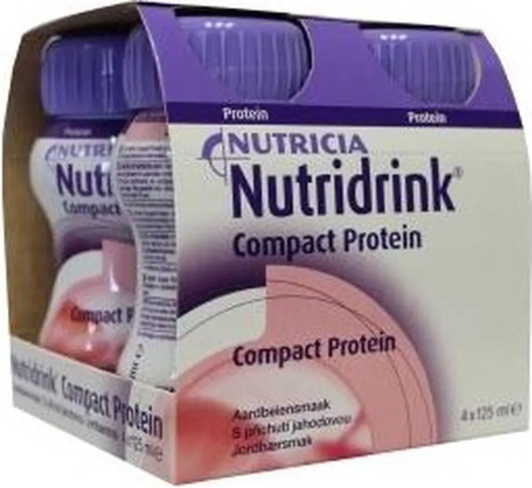 Nutridrink Compact Proteïne Aardbei Shake - 4x125ml