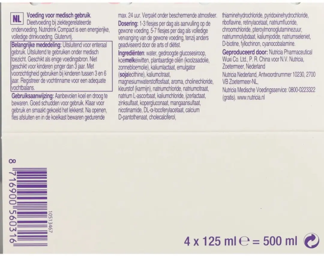 Nutridrink Compact Aardbei 4x125ml