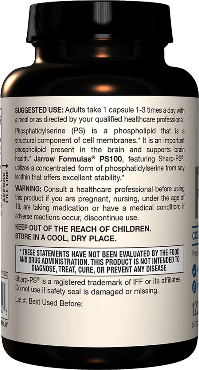 Jarrow Formulas PS 100 Fosfatidylserine 120 Capsules