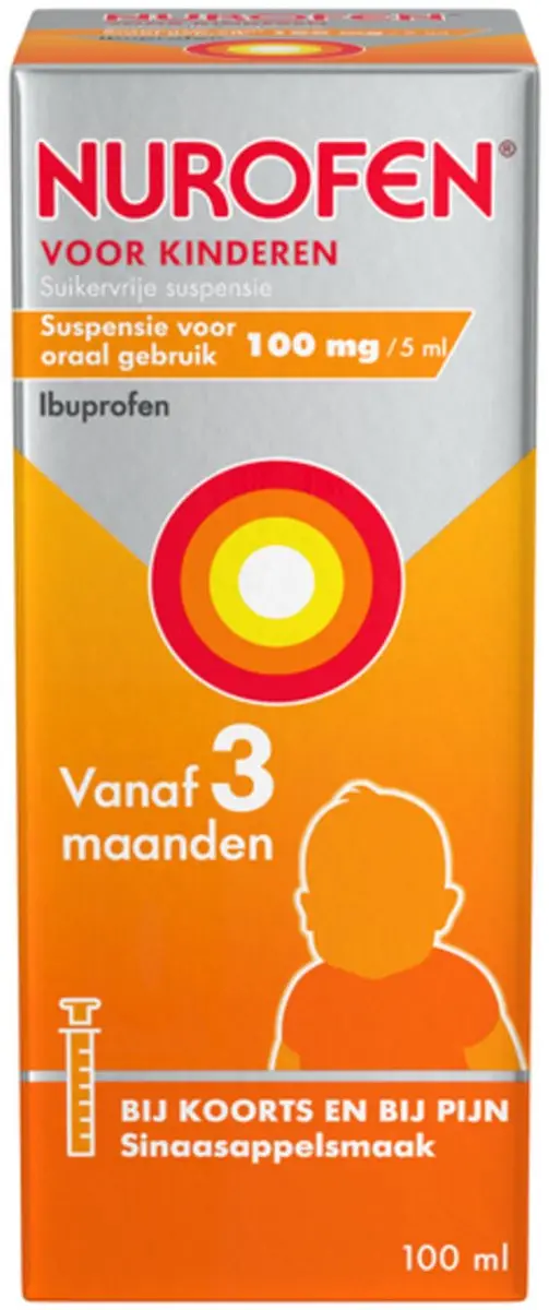 Nurofen Suspensie Voor Kinderen Suikervrij 100mg/5ml
