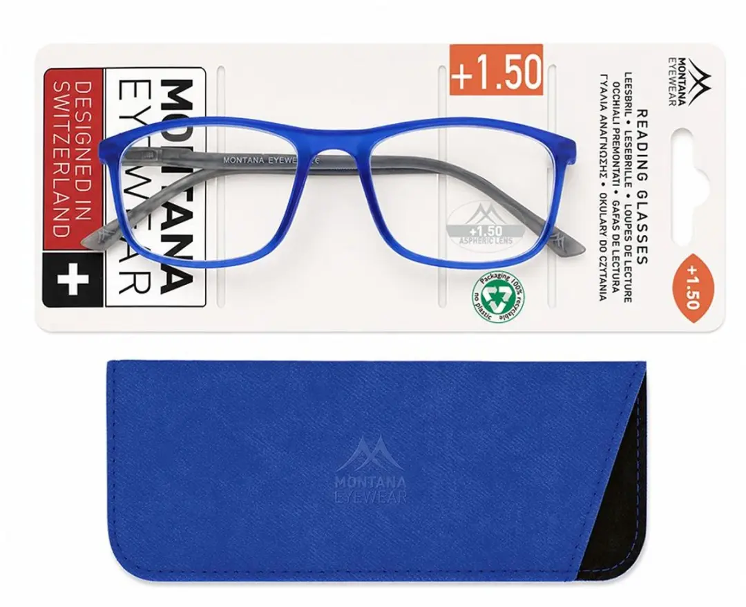 Montana MR49B Leesbril 1:50 - Blauw mat / zwarte poot
