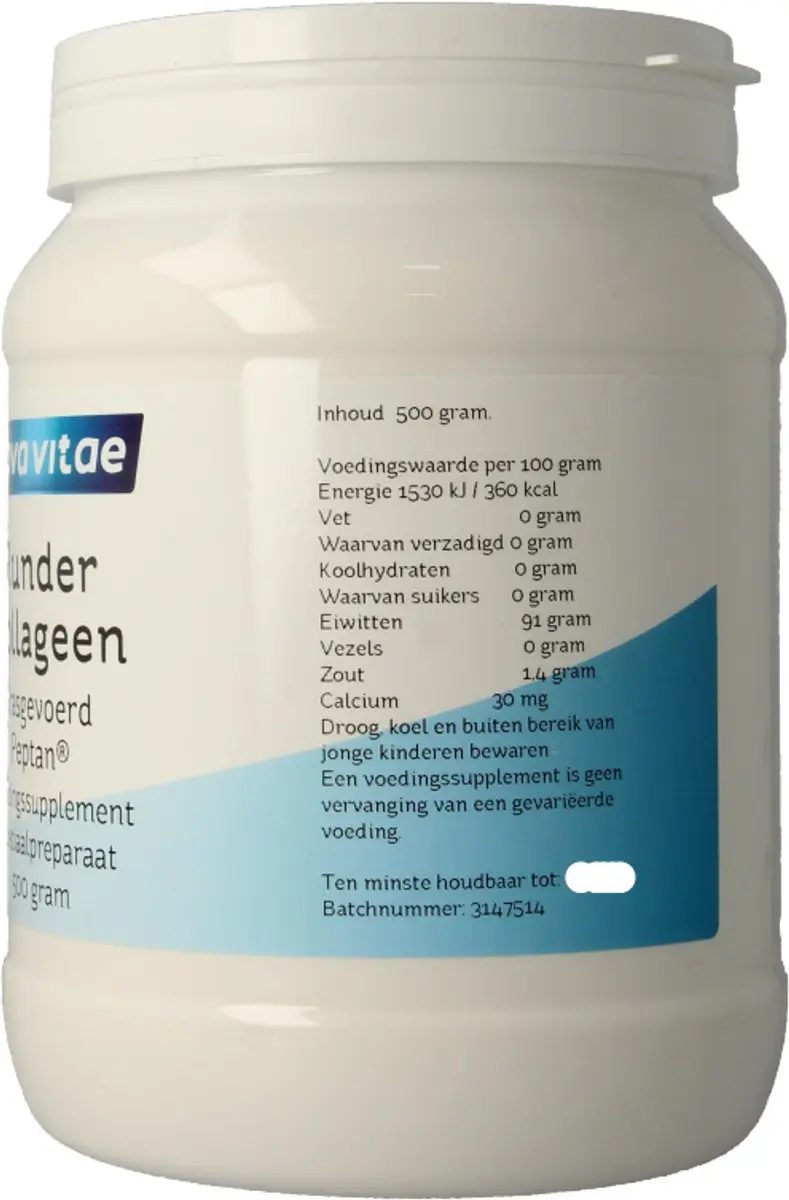 Nova Vitae Runder Collageen Peptiden 500g - Grasgevoerd Hydrolysaat