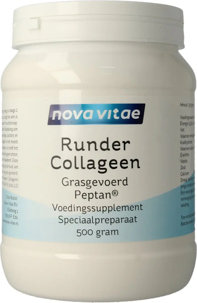 Nova Vitae Runder Collageen Peptiden 500g - Grasgevoerd Hydrolysaat