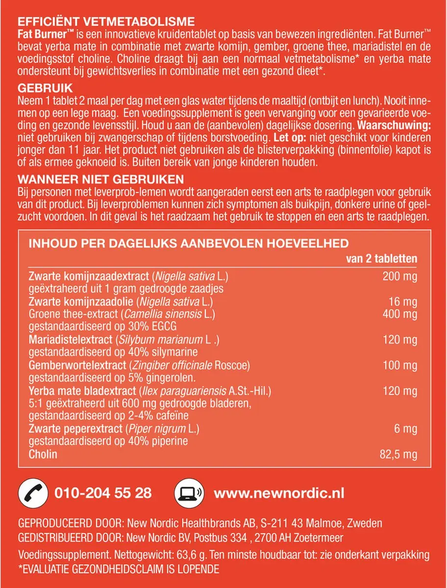 New Nordic Fatburner - 60 tabletten