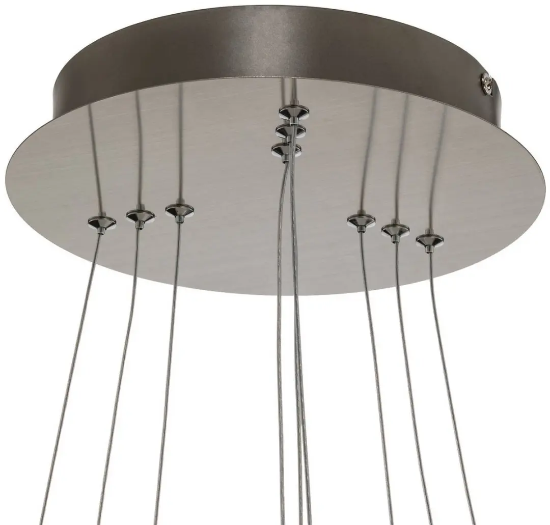 Lucande Hanglamp Metaal Kunststof 1 Licht - Ø80cm Nikkel