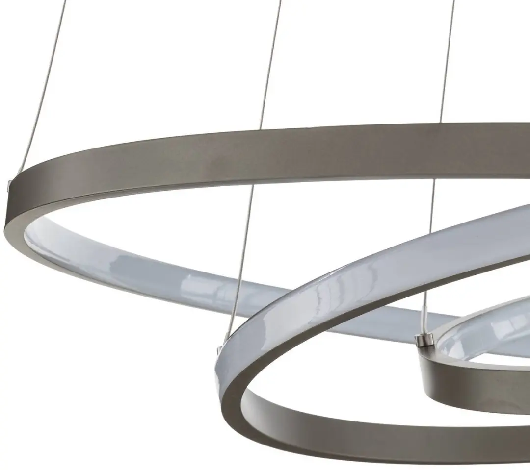 Lucande Hanglamp Metaal Kunststof 1 Licht - Ø80cm Nikkel