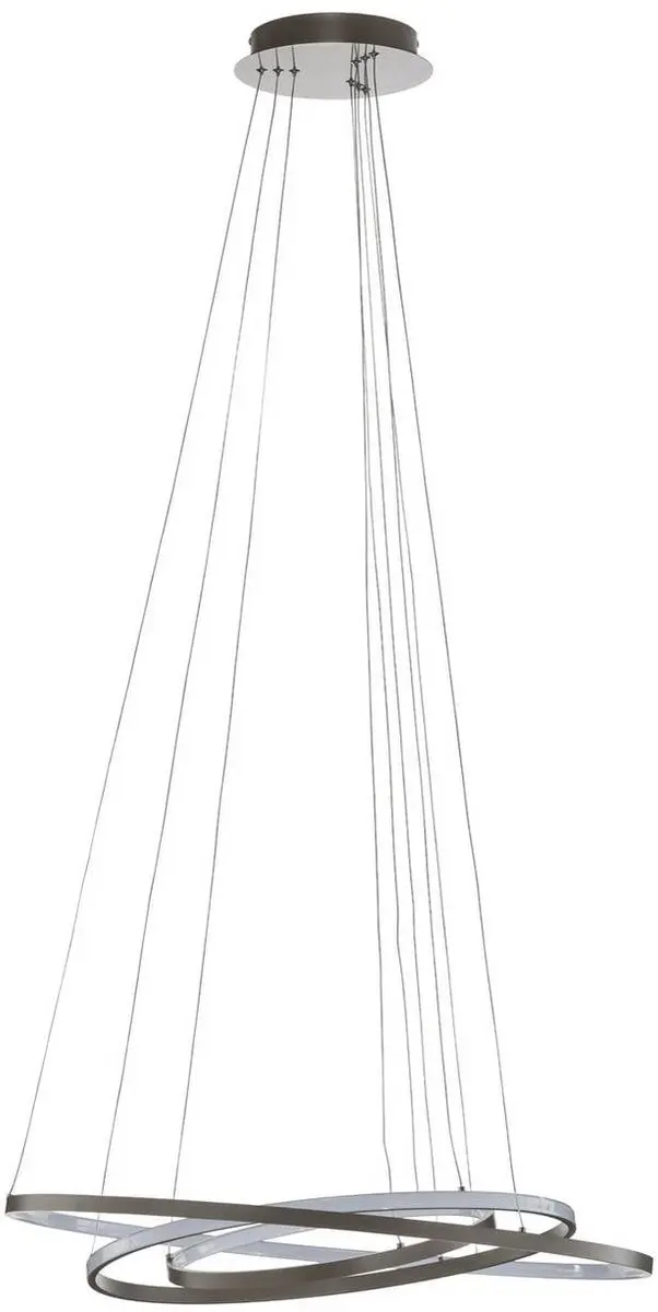 Lucande Hanglamp Metaal Kunststof 1 Licht - Ø80cm Nikkel