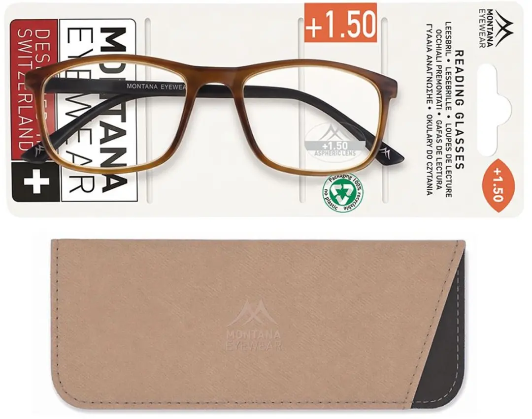 Montana Leesbril MR49A - 3:00 - Bruin mat/zwart