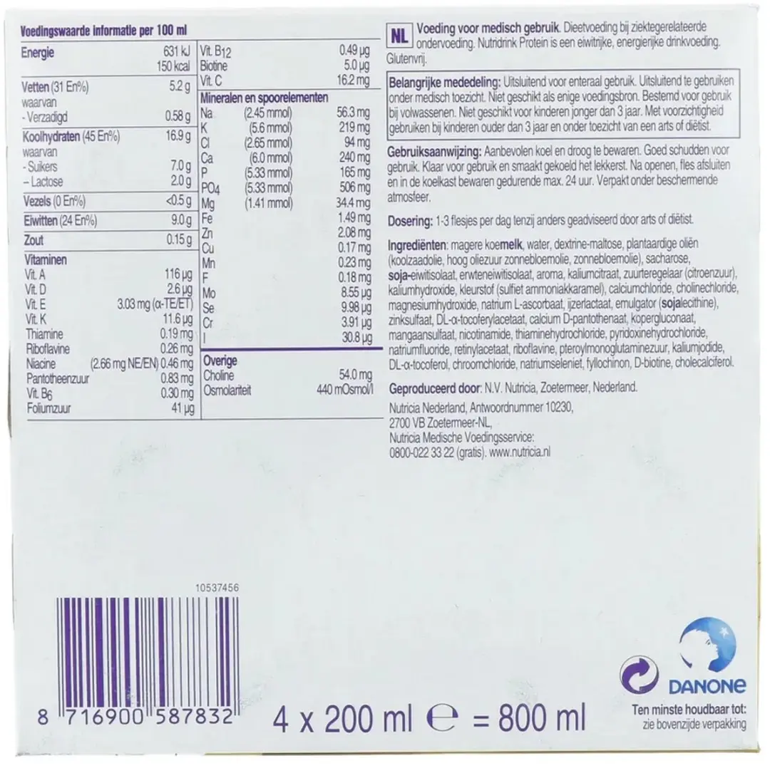 Nutridink Protein Koffie Mokka 200ml - 4 Stuks