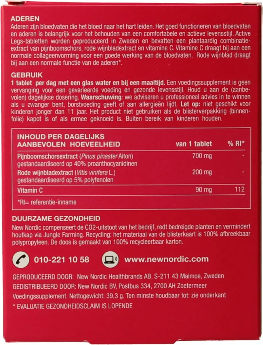 New Nordic Active Legs - 30 Tabletten