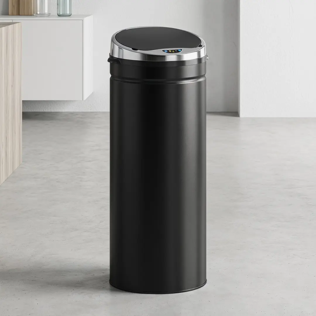 Homcom Sensorprullenbak 50L - 30,5x30,5x81,5cm Zwart