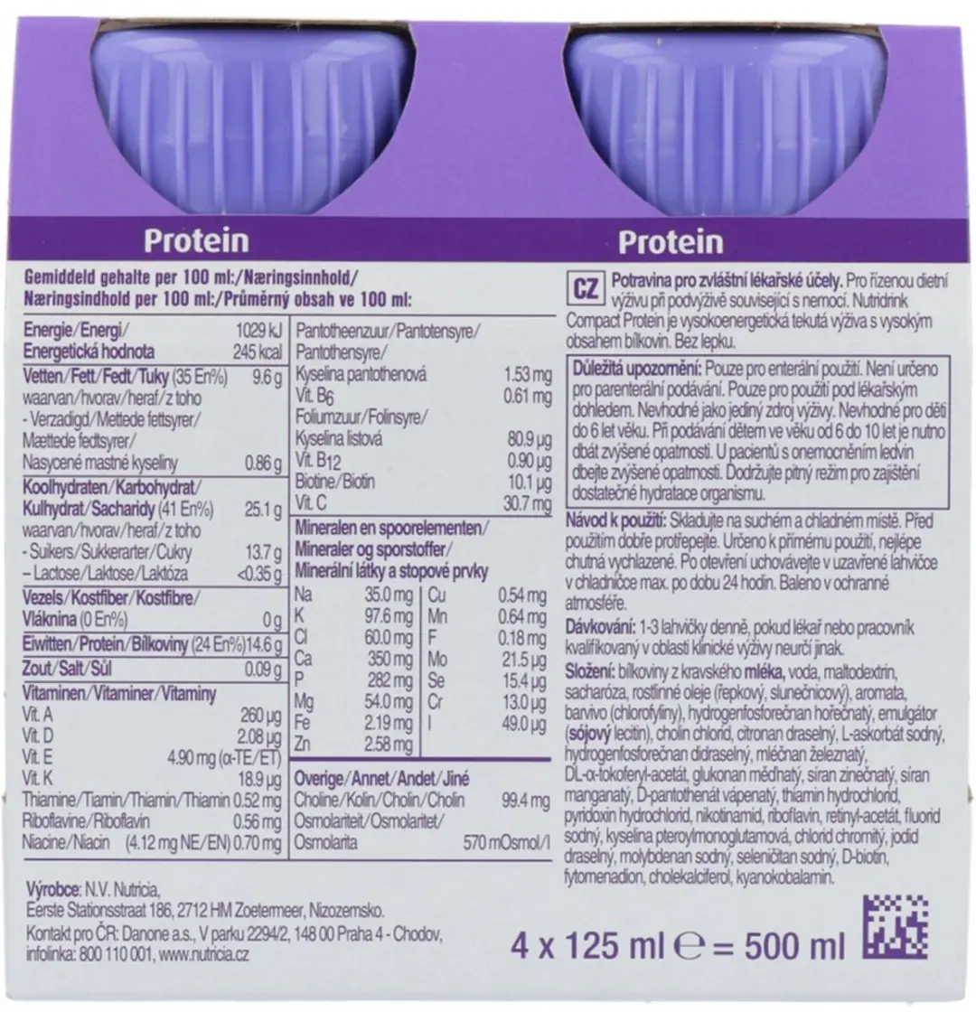 Nutricia Nutridrink Compact Protein Komkommer-Limoen 4x125ml
