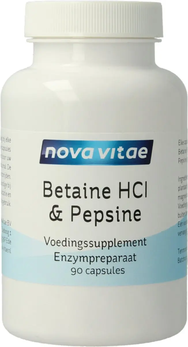 Nova Vitae Betaine HCl met Pepsine 90 Capsules