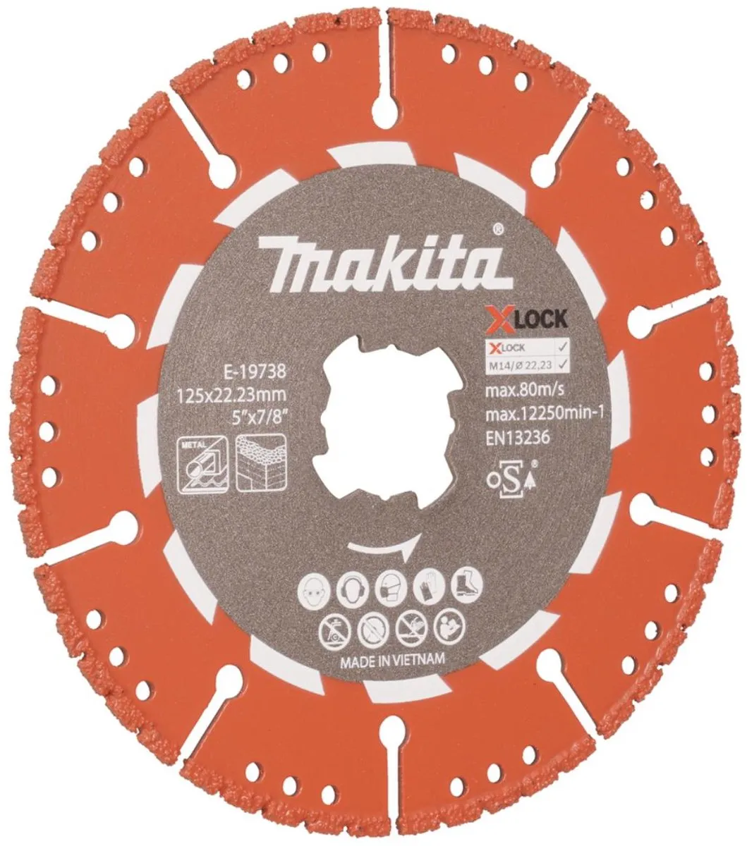 Makita X-LOCK Diamantdoorslijpschijf 125mm - Rescue Cut