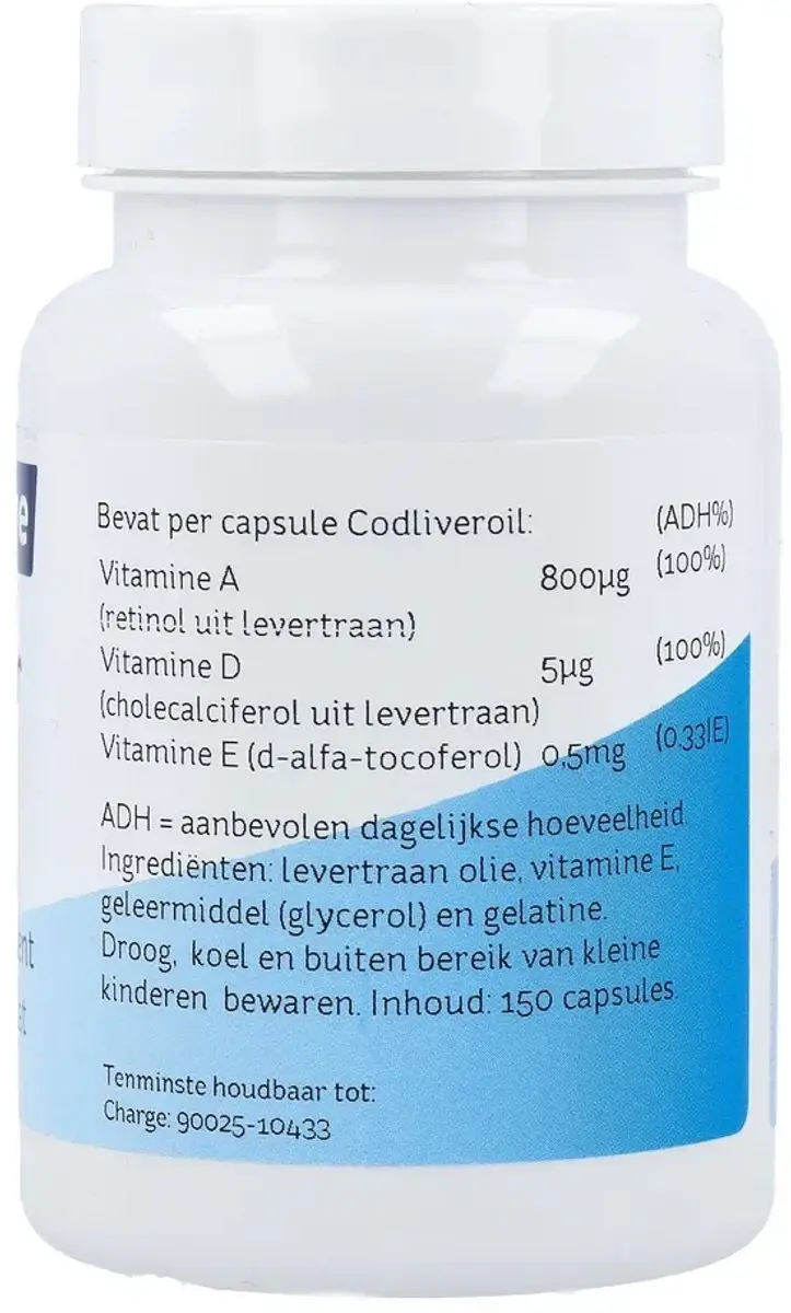 Nova Vitae Levertraanolie Cod Liver Oil 150 Capsules
