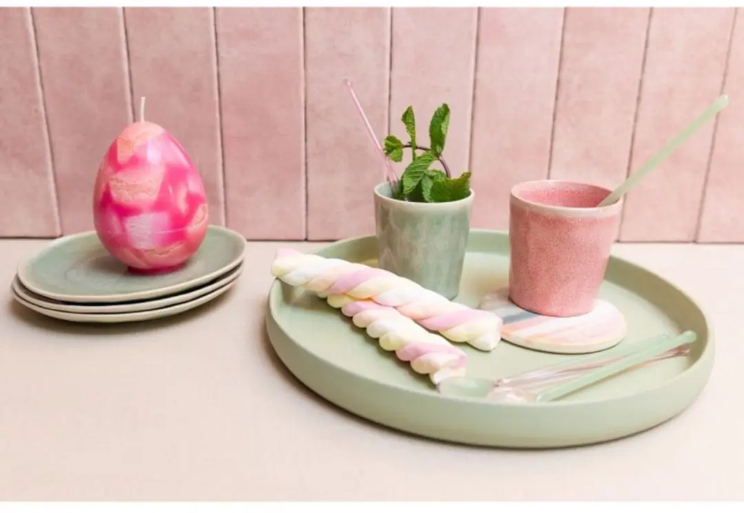 Home Society Lepel Sofie - Roze/Groen - 2 Stuks