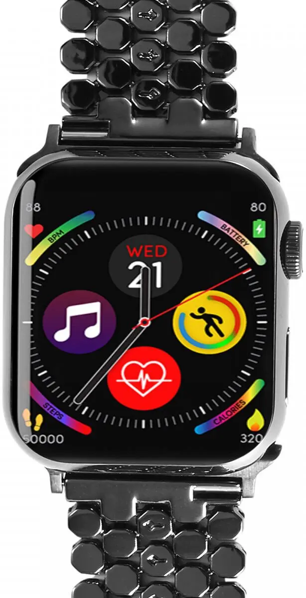 Selected Honingraat RVS Band - Apple Watch 42-49mm - Zwart