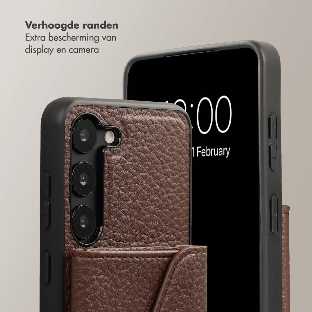 Selencia Sera Koordhoes Samsung Galaxy S23 - 3 Pasjes - Donkerbruin