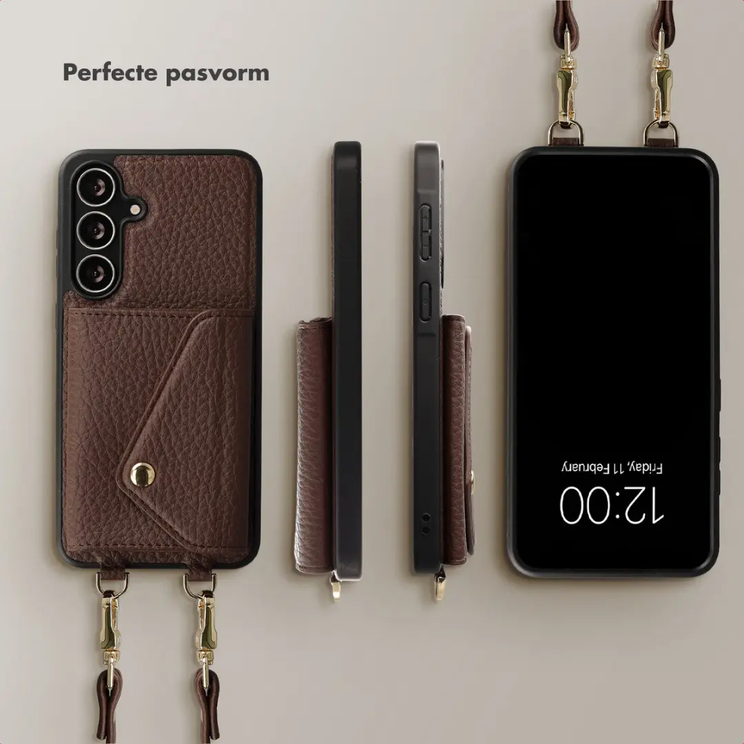 Selencia Sera Koordhoes Samsung Galaxy S25 FE - 3 Pasjes - Donkerbruin