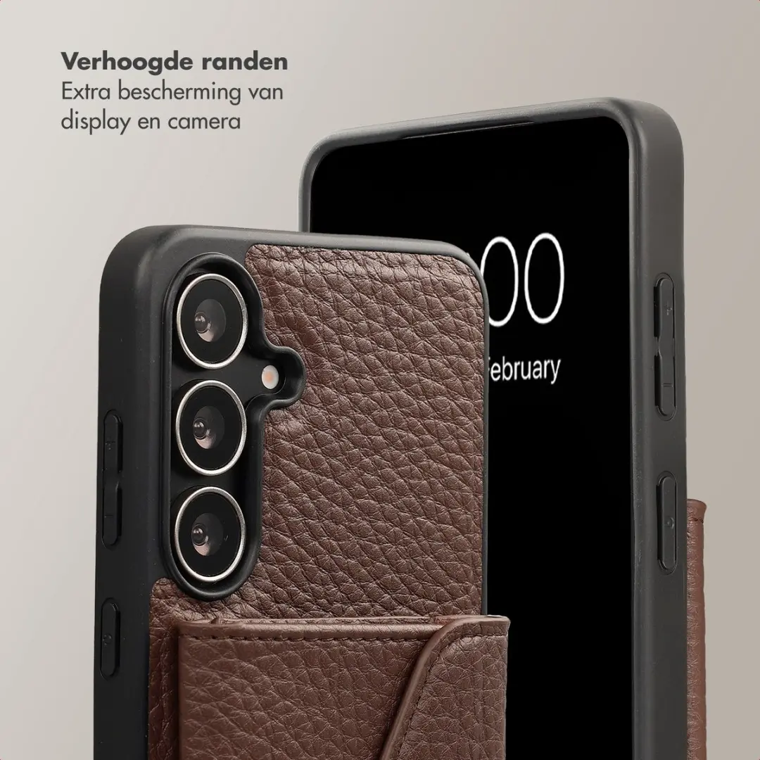 Selencia Sera Koordhoes Samsung Galaxy S25 FE - 3 Pasjes - Donkerbruin