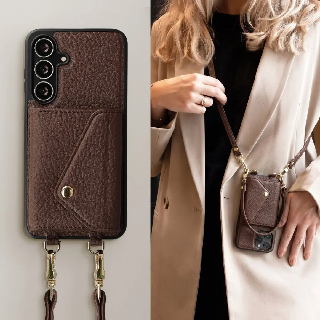 Selencia Sera Koordhoes Samsung Galaxy S25 FE - 3 Pasjes - Donkerbruin