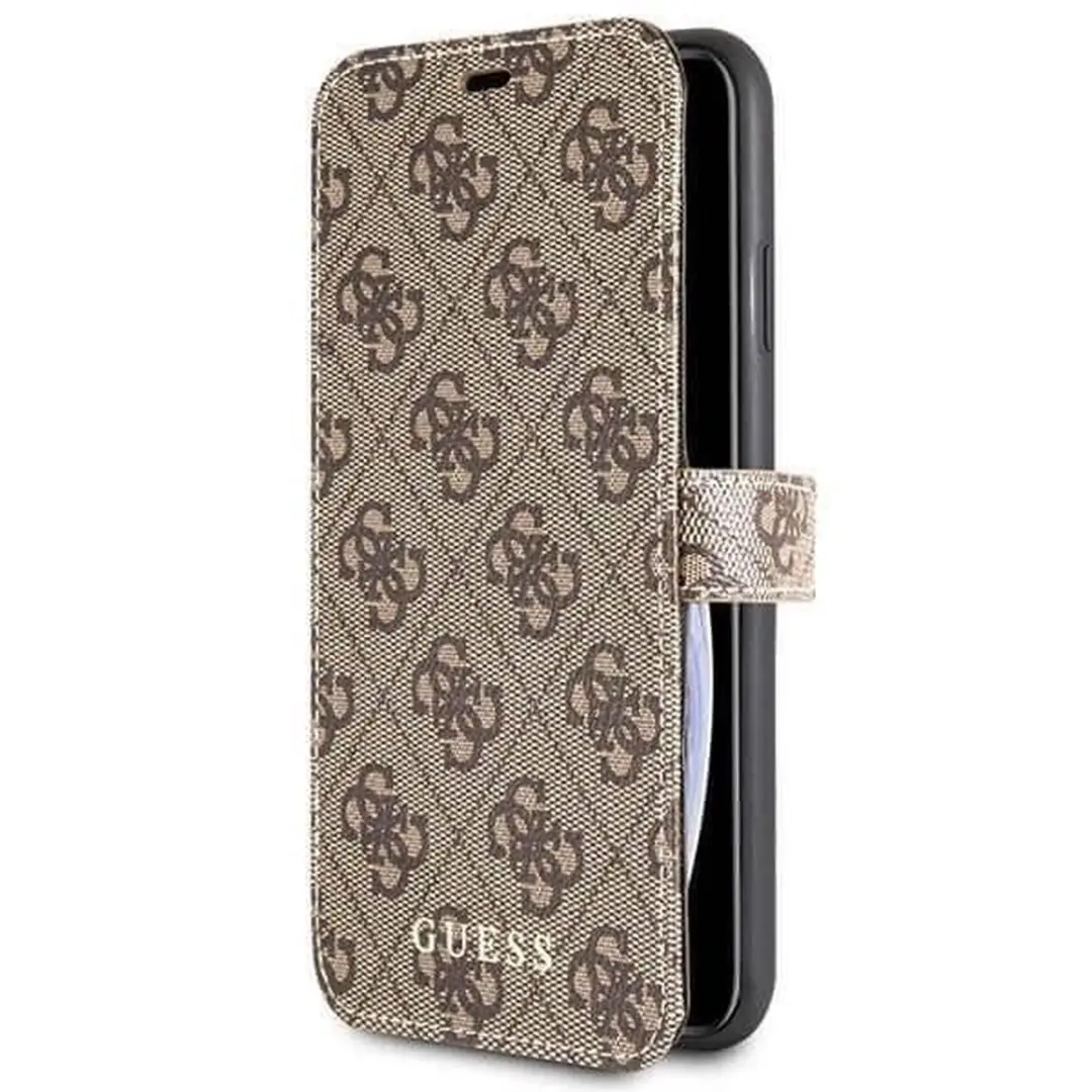 GUESS 4G Book Case S212-3 - iPhone 11 - 3 Pasjes - Bruin