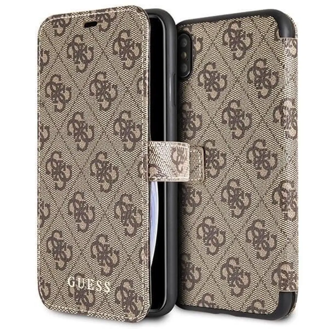 GUESS 4G Book Case S212-3 - iPhone 11 - 3 Pasjes - Bruin