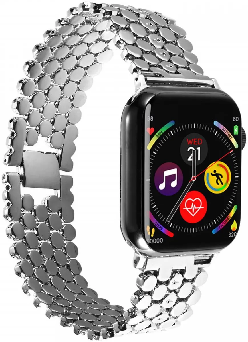 Selected Honingraat RVS Band - Apple Watch 42-49mm - Zilver - afbeelding 6 van 6