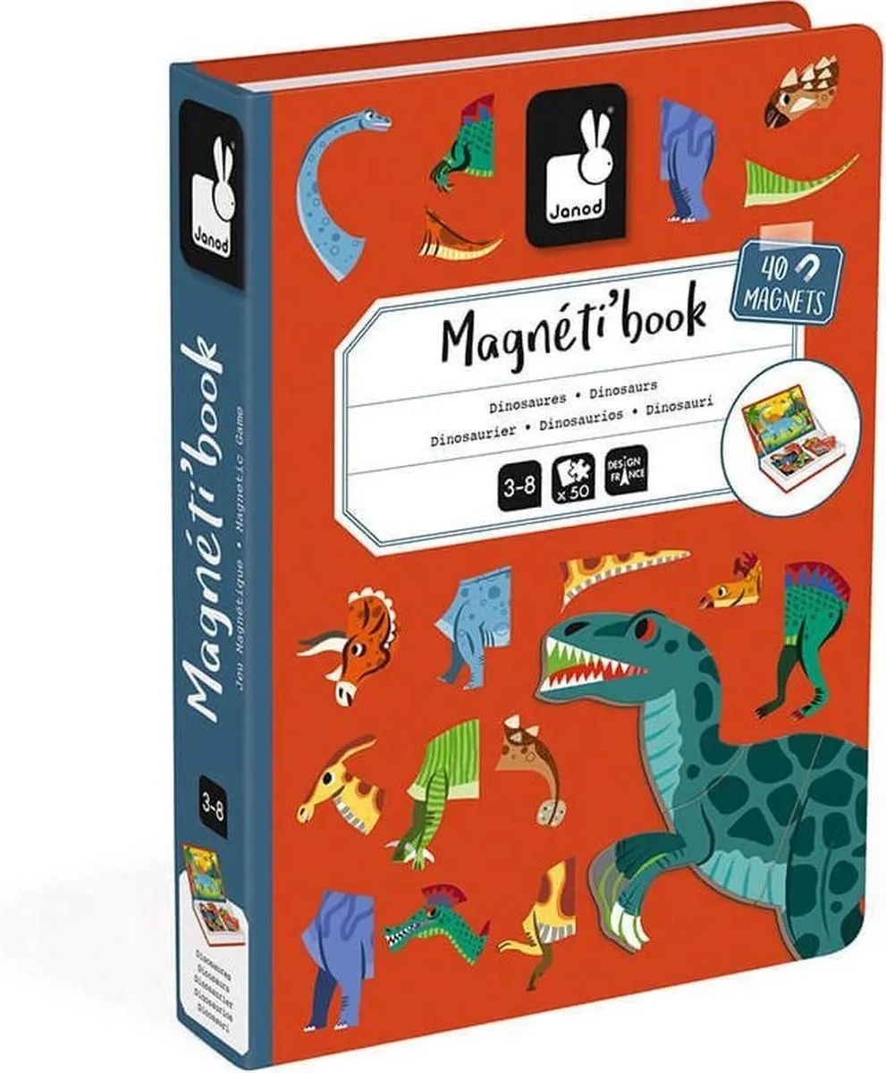 Janod Magnetibook Dinosaurus - 40 Magneten
