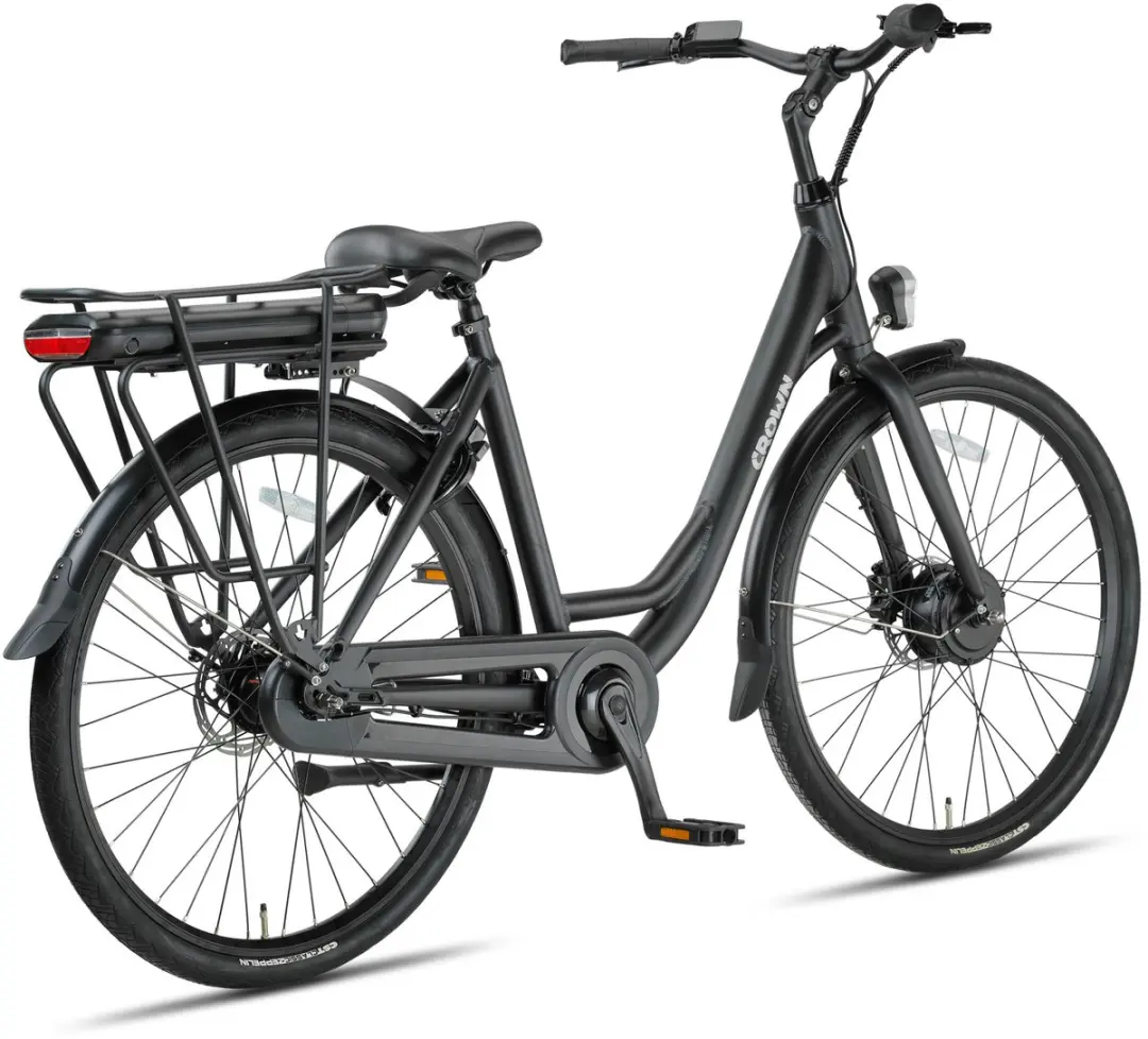 Crown Sydney Elektrische Stadsfiets 7 Versnellingen 28 Inch - 52 cm Mat Zwart