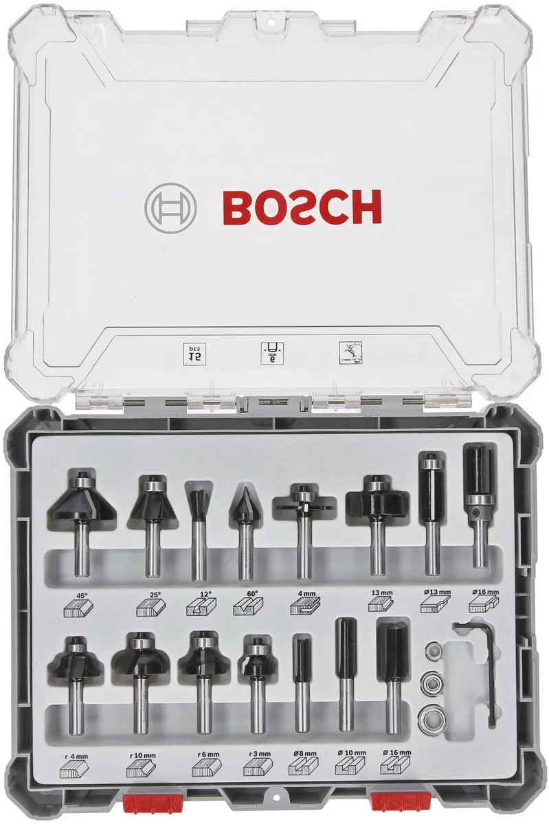 Bosch 2607017471 Frezenset 15-delig - 6mm