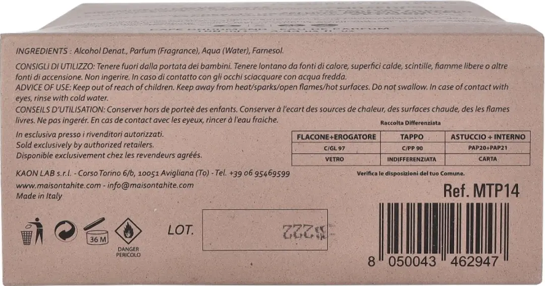 Maison Tahité Café Gourmand Eau de Parfum Spray 100ml - afbeelding 6 van 6