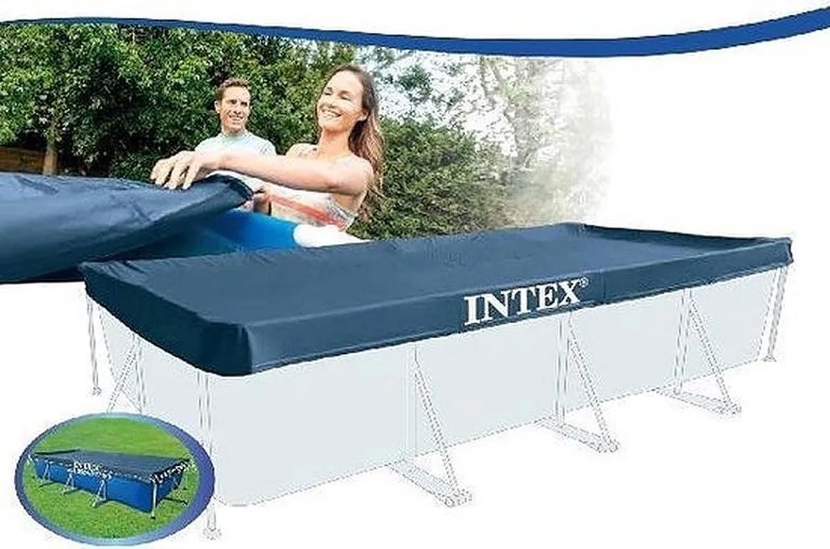 Intex Rechthoekig Zwembadafdekzeil 450x220cm - Donkerblauw