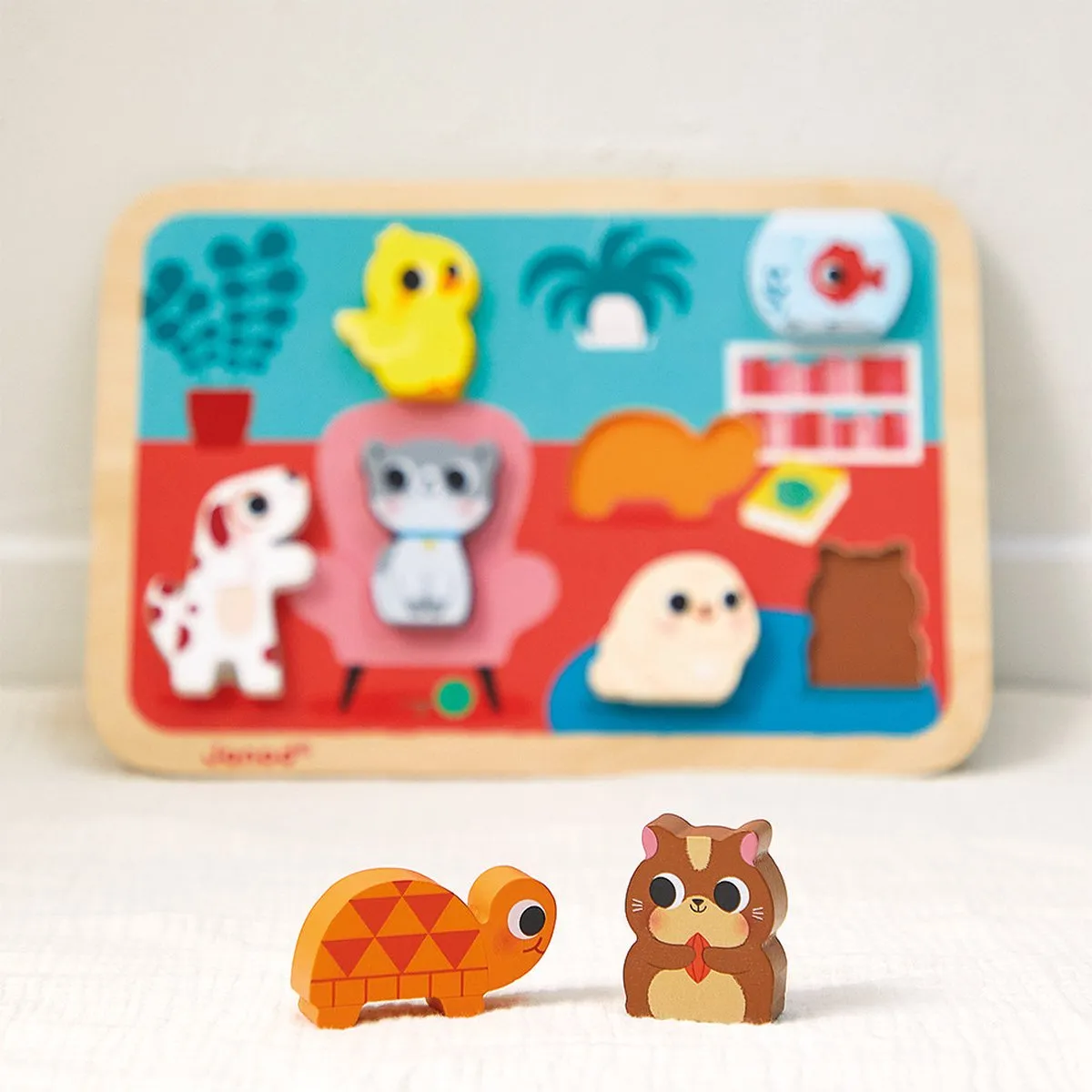 Janod Chunky Puzzel Huisdieren 7-delig - 18+ Maanden